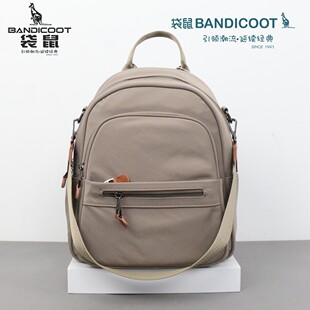 袋鼠时尚百搭双肩包女大容量轻便背包简约女士书包2026新款尼龙布