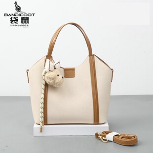 袋鼠女包手提包2026新款女士百搭简约腋下女包大容量撞色时尚潮