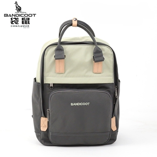袋鼠双肩包男女大学生2026新款 大容量轻便电脑背包休闲简约撞色潮