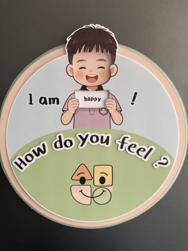 英语表情认知转盘情绪管理教具幼儿园环创墙贴How do you feel?