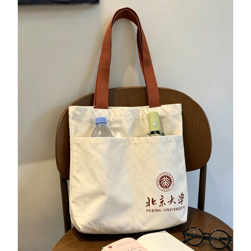 学院风帆布托特包女大容量手提