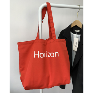 瑜伽篮网球运动松弛感慵懒风超帆布包男女红黑色手提袋大容量单肩