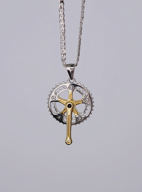 原创设计925纯银牙盘项链致敬经典复刻SuperRecord自行车饰品吊坠