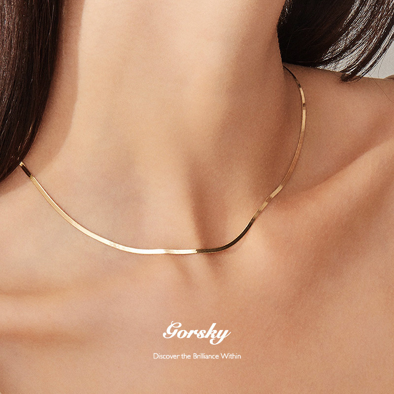 GORSKY纯银蛇骨项链女款轻奢小众高级感简约百搭冷淡风叠戴锁骨链