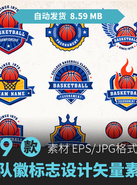 NBA蓝色篮球队会徽LOGO标志全明星俱乐部球衣标签AI矢量设计素材