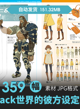 电影hack世界的彼方设定集人物场景原画游戏动漫三视图线稿素材