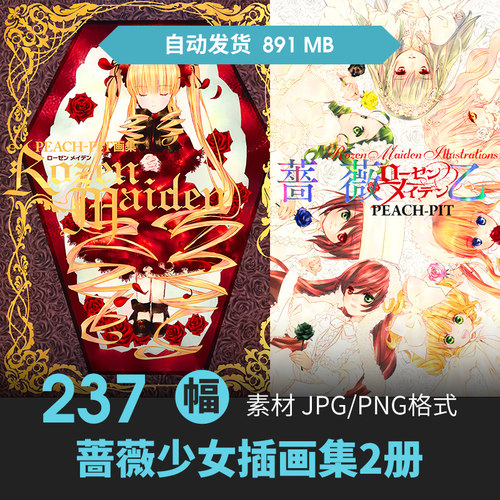 蔷薇少女Rozen Maiden设定集2册人物场景CG插画游戏动漫线稿素材