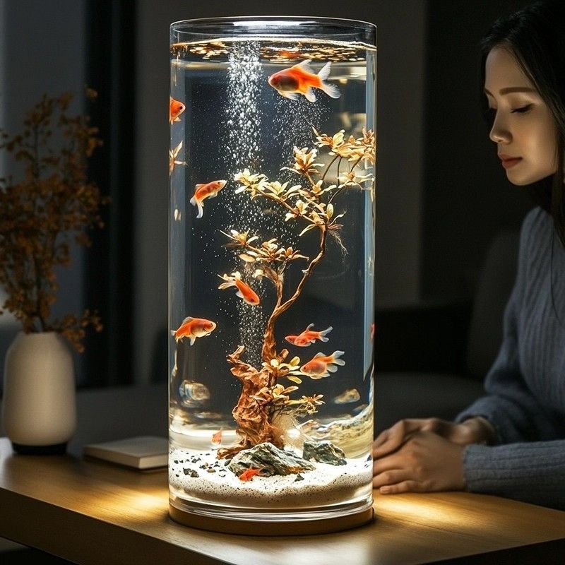 透明亚克力花瓶水培植物带定植篮水培器皿白掌绿萝大鱼缸家用落地