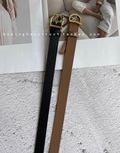 韩国新款西装裤装饰带扣半圆扣女皮带头时尚文艺腰带女牛仔裤带
