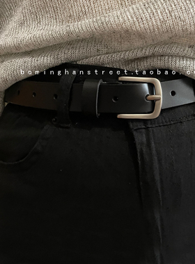 新品 简约款好品质耐用银扣头纯色牛皮腰带皮带 qiang烈推荐 自留