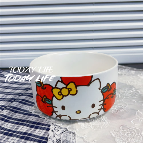 外贸尾货 HelloKitty餐具陶瓷碗  KT泡面碗大号拌饭碗可爱家用