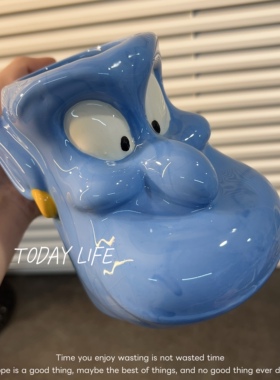 外贸尾单 瑕疵孤品 阿拉丁神灯Genie立体3D杯 冰裂可当多肉小花盆