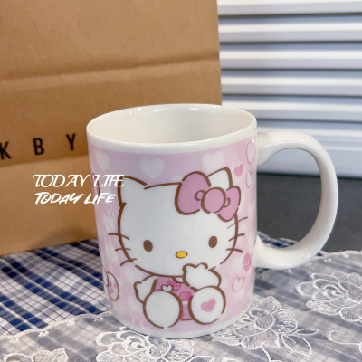 外贸尾货出口日单hellokitty50周年凯蒂猫可爱陶瓷KT卡通杯水杯