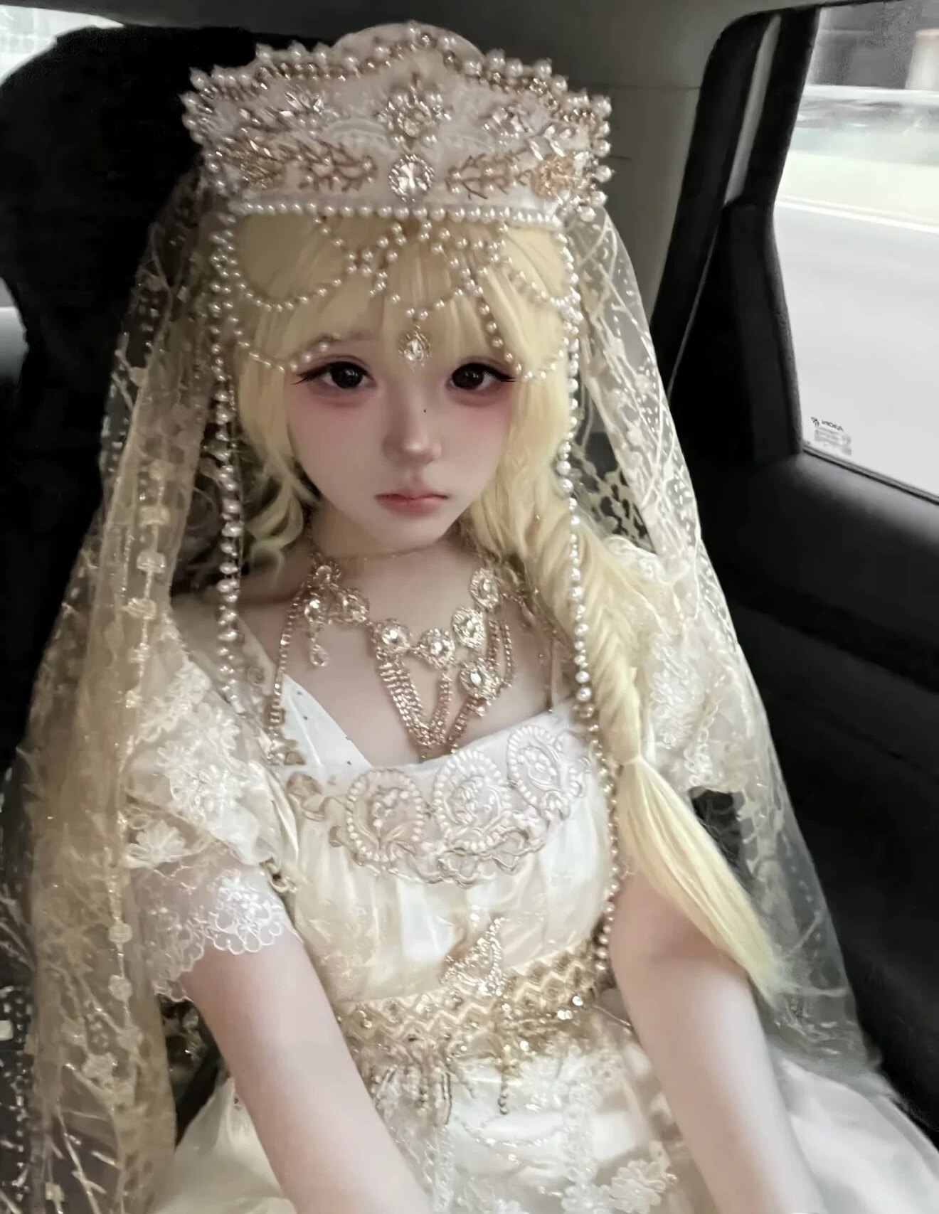 Lolita圣母光环雪国俄罗斯头冠走秀皇冠写真头饰都铎冠都铎帽