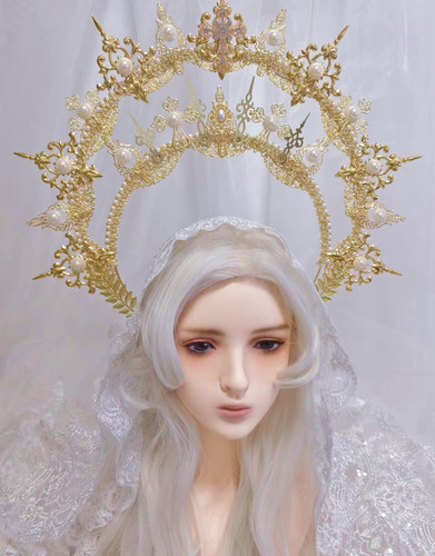 光环头箍Lolita头冠圣母光环diy手作发冠发饰cosplay新娘走秀摄影