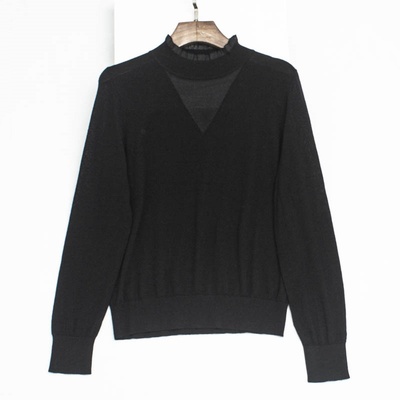 羊毛套头小高领套穿木耳边毛衣