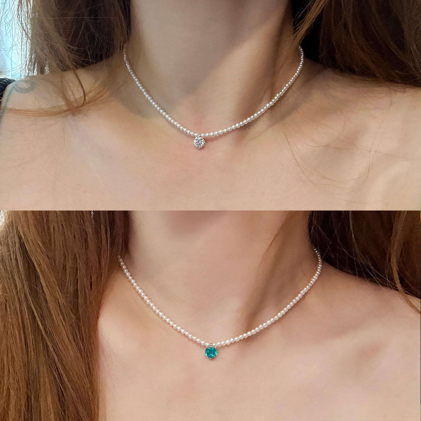 莫桑钻帕拉伊巴珍珠项链女choker