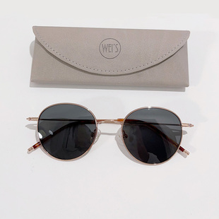 高质墨镜超轻钛金属经典复古圆形近视太阳眼镜时尚偏光镜防紫外线