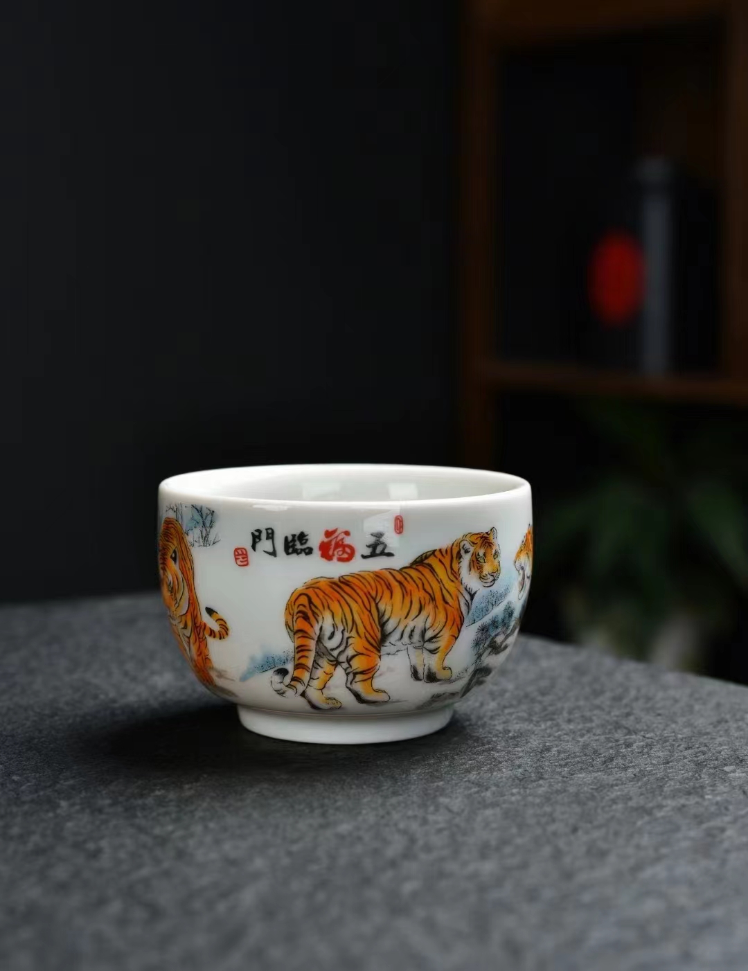 开片老虎茶杯家用客厅陶瓷