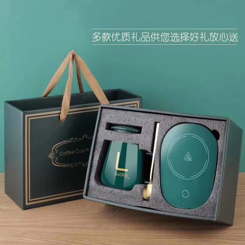 网红55度恒温杯创意家用陶瓷水杯咖啡杯广告礼品带勺盖马克杯logo,餐饮具,马克杯,淘宝优惠券,粉丝福利购,淘宝优惠卷