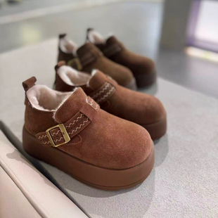 女鞋 2025秋冬新品 勃肯鞋 719真皮牛皮厚底松糕鞋 诗路花语100