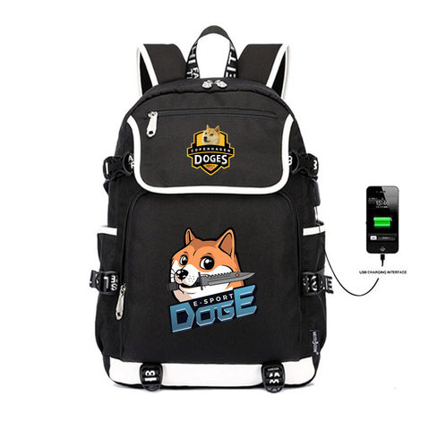 doge神烦狗 动漫周边USB韩版牛津布双肩包学生书包男女旅行包