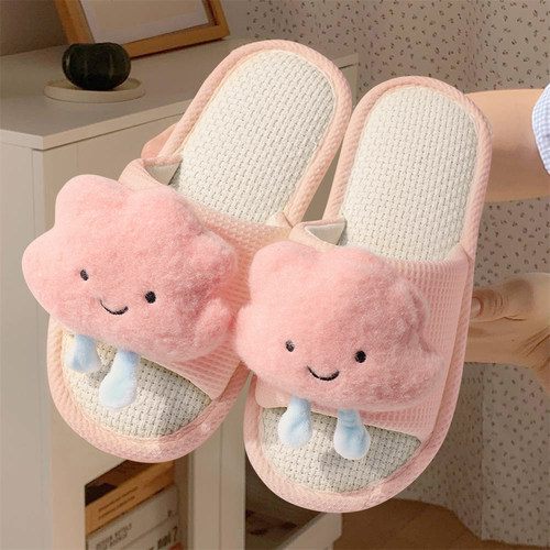 儿童拖鞋女童女孩2025新款防滑四季室内大童专用亚麻公主家居女款