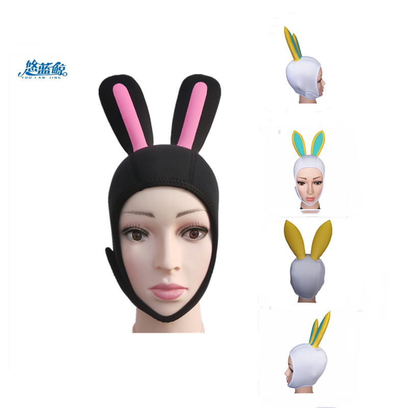 新款卡通兔子小恶魔潜水帽防晒帽游泳保暖帽愤怒的小鸟长潜水袜服