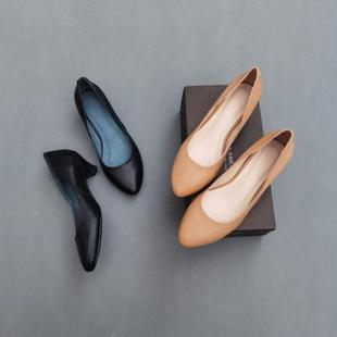 库 3.5CM低跟上班皮鞋 8685 女鞋 好穿不贵 8素面低跟真皮工装 D家鞋