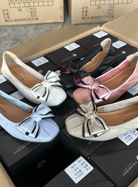 D家16年老店 平价春夏浅口蝴蝶结女单鞋 牛皮跳舞鞋开车鞋 2502