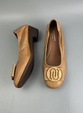 D家16年老店 尾货实惠热销 ！好皮粗跟女单鞋 浅口休闲女鞋9039CL