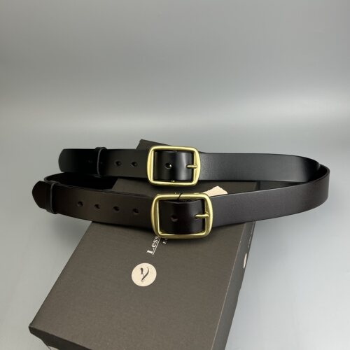 光身头层牛皮带百搭日字扣皮带