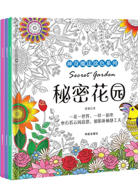 秘密花园正版涂色书全6册  原版绘画涂鸦彩铅涂色画册填色手绘书入门色彩静物画集美术珍藏版儿童小学生创作乐趣解压书籍神秘花园