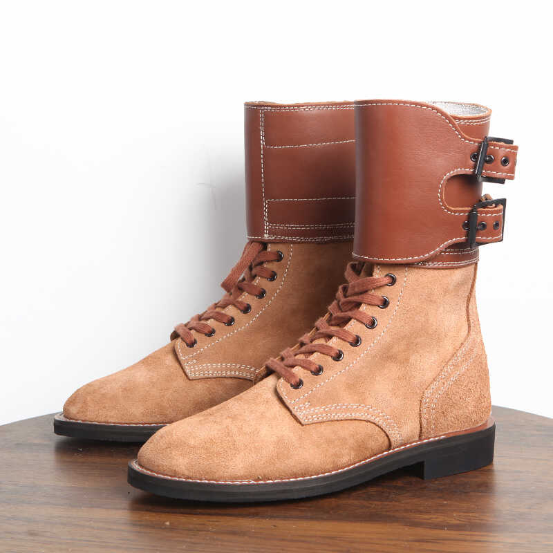 反毛牛皮M43战斗靴长筒皮靴男靴