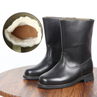 冬季坦克靴羊毛骑士靴真皮中筒蒙古马靴牛皮马丁靴保暖棉靴雪地靴