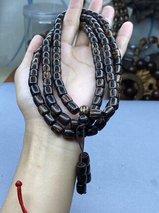 海南虫漏金星沉9桶珠男女同款Qw98