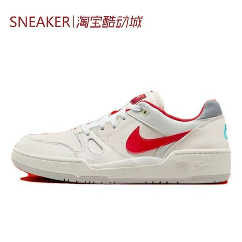 秋耐克 Nike Full Force Low 防滑 板鞋 男款 白红 FZ5054-161