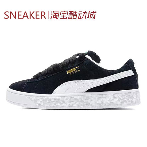 #PUMA 彪马 Suede XL 百搭 低帮 板鞋 男女同款 黑白 395205-02