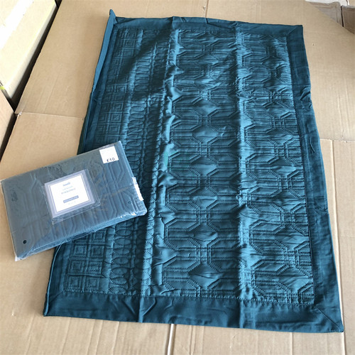 外单超声波压棉枕套单只 复古墨绿几何衍缝四季通用