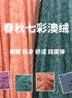 秋冬双面七彩澳绒贴身舒适四面弹自发热保暖打底衫裙装时装布面料