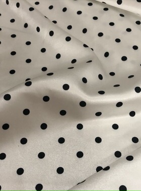 春秋黑白波点二醋酸缎面丝滑垂坠高端连衣裙衬衫阔腿裤时装布料