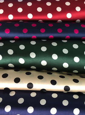 夏凉19姆米真丝波点面料桑蚕丝弹力柔软连衣裙衬衫旗袍布料