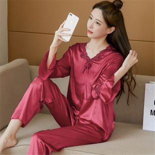 新款 亲肤家居服两件套 冰丝睡衣女舒适宽松大码 睡衣女时尚