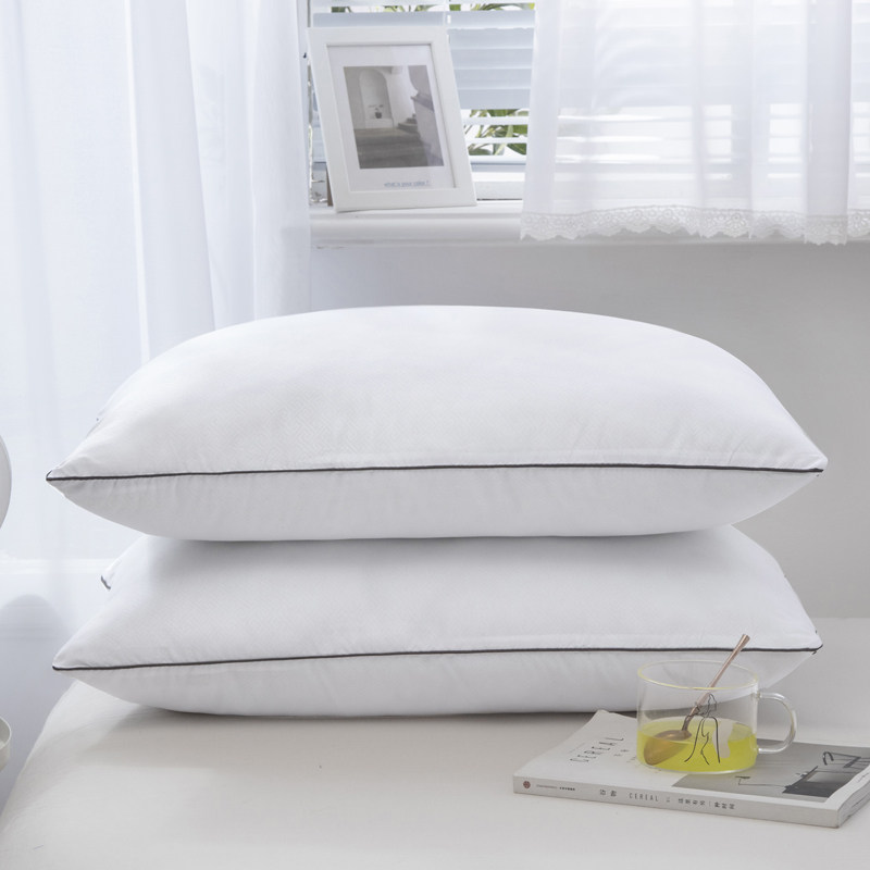 超柔羽绒纤维枕头高弹枕芯单人健康护颈枕可水洗真空单人酒店特价