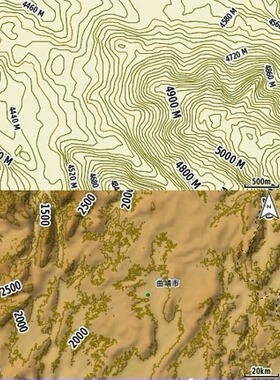 garmin佳明63SC 66S 221X631SC纠偏图DEM高程图20米等高线地图