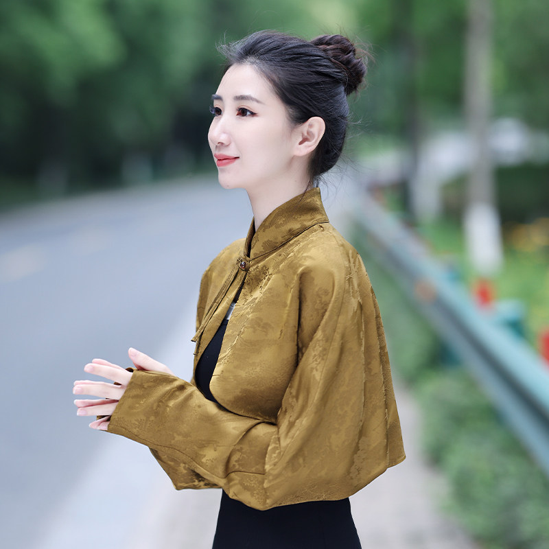 国风改良版盘扣旗袍上衣女士夏天开车遮阳神器气质长袖防晒衣外套