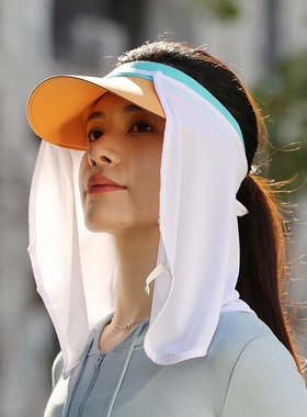 冰丝防晒面罩男女360°护颈帽帘 夏天户外骑行透气遮阳适配多帽型