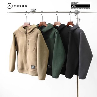 男女双面摇粒绒连帽情侣款 重磅620g 外贸工厂订单 外套 BLUE