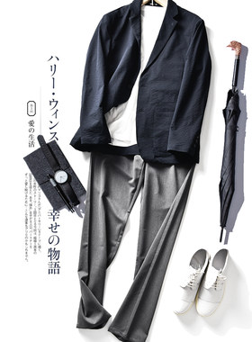 轻薄高弹休闲单西西装西服外套男