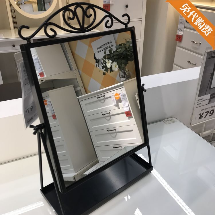 国内宜家免费代购 卡宋德 镜子台式化妆镜浴室镜黑色仿古镜子|msdalam kategori keluarga memasang ibu, kelengkapan peribadi, Perabot bilik mandi, cermin bilik mandi - dari Buy2taobao.com untuk memberikan perkhidmatan ejen Taobao profesional membeli